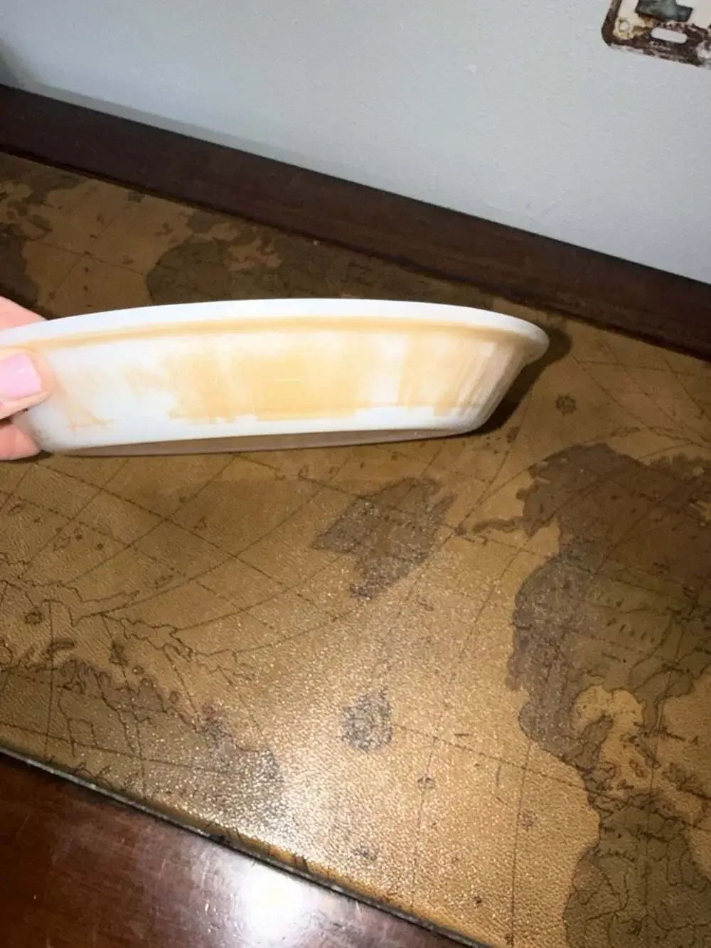VTG Fire-King 9” Peach Lustre Milk Glass Pie Plate #460